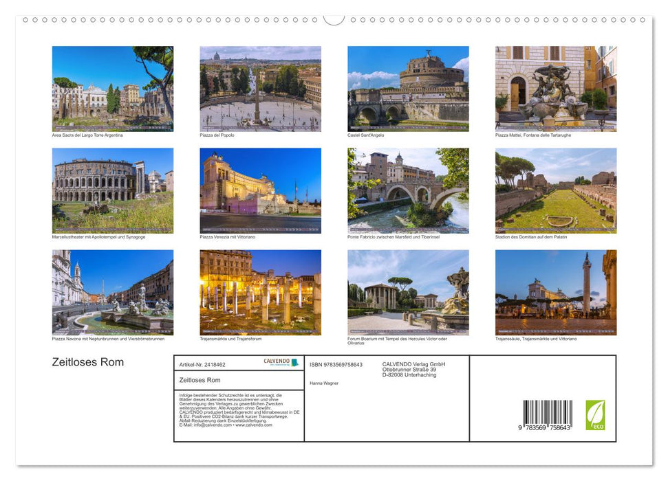 Zeitloses Rom (CALVENDO Premium Wandkalender 2027)