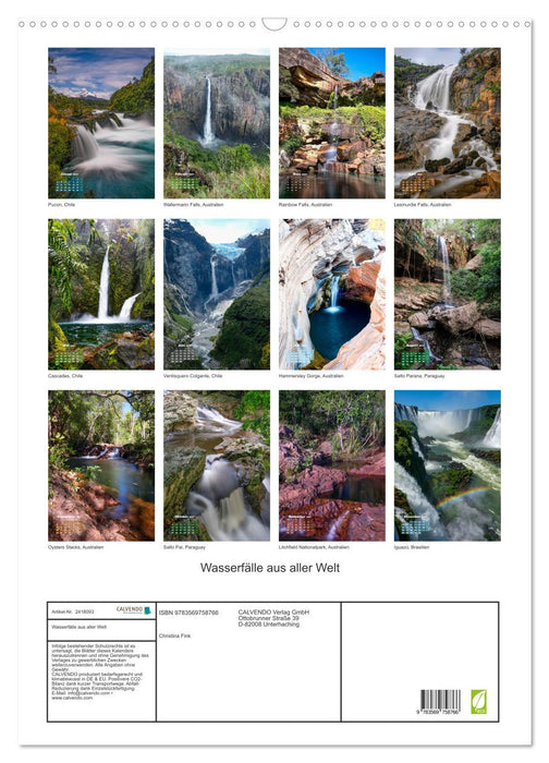 Wasserfälle aus aller Welt (CALVENDO Wandkalender 2027)