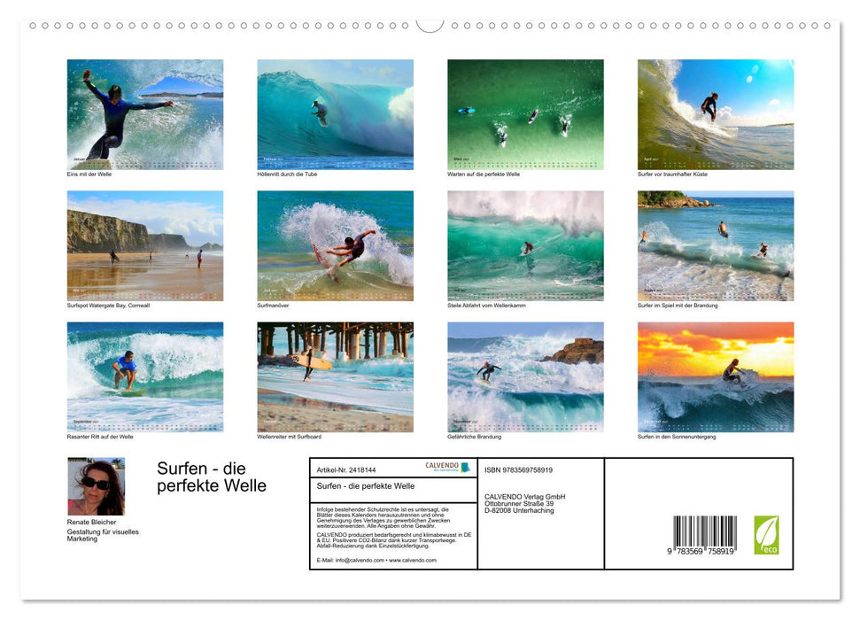 Surfen - die perfekte Welle (CALVENDO Premium Wandkalender 2027)
