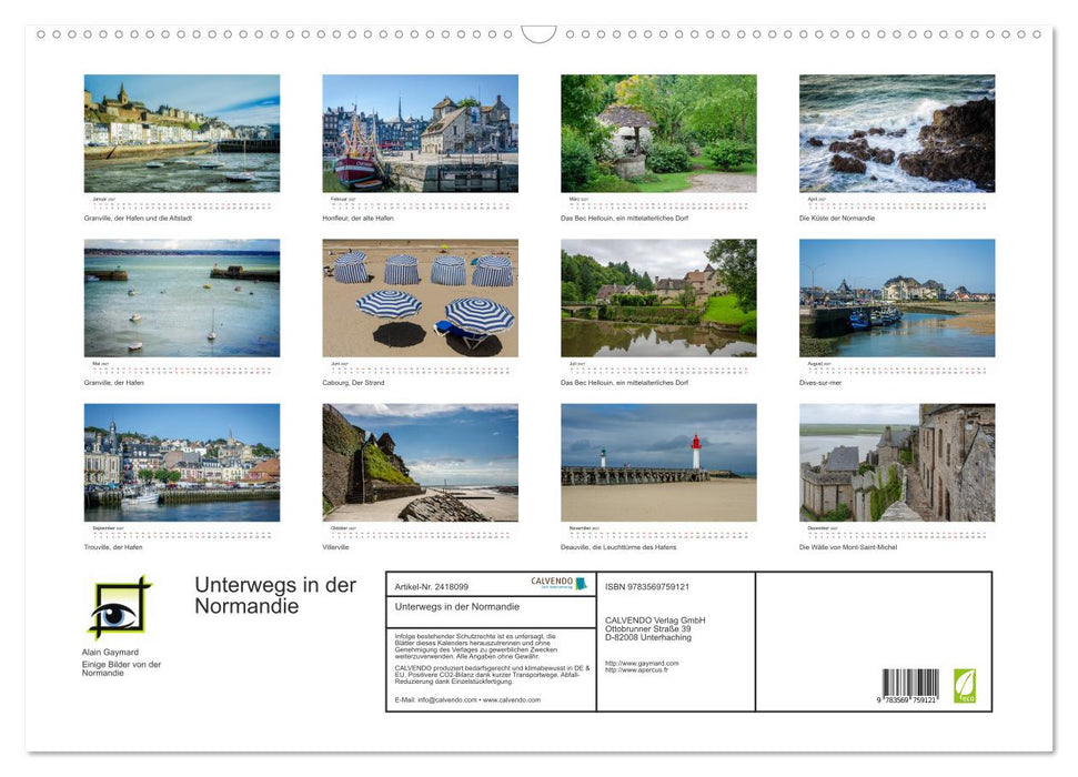 Unterwegs in der Normandie (CALVENDO Wandkalender 2027)