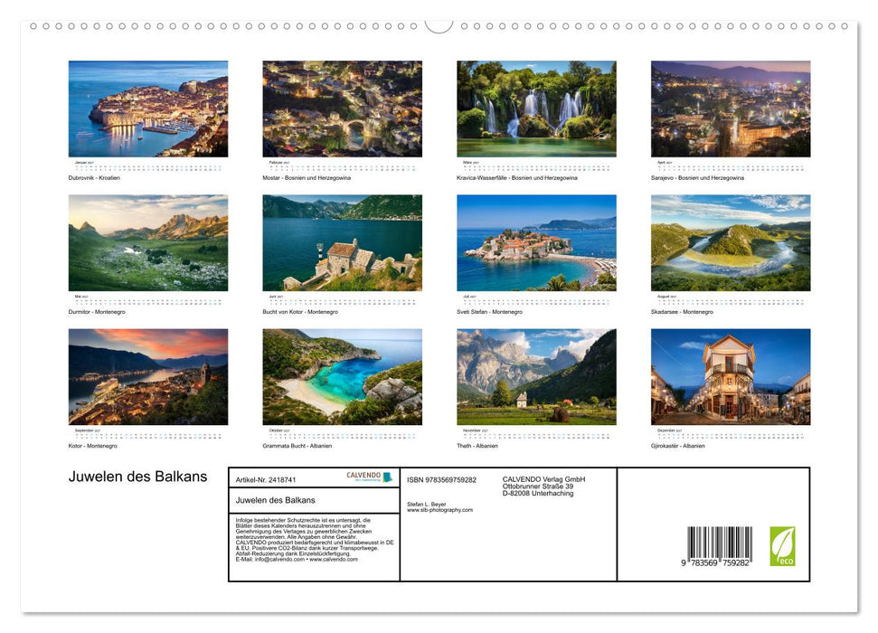 Juwelen des Balkans (CALVENDO Premium Wandkalender 2027)
