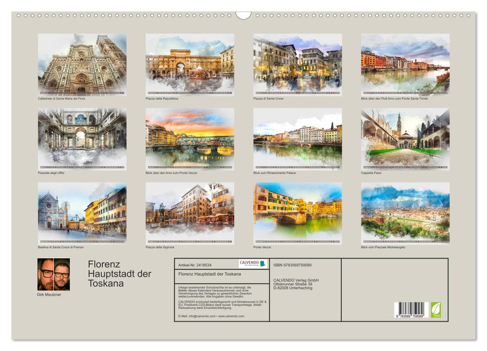 Florenz Hauptstadt der Toskana (CALVENDO Wandkalender 2027)