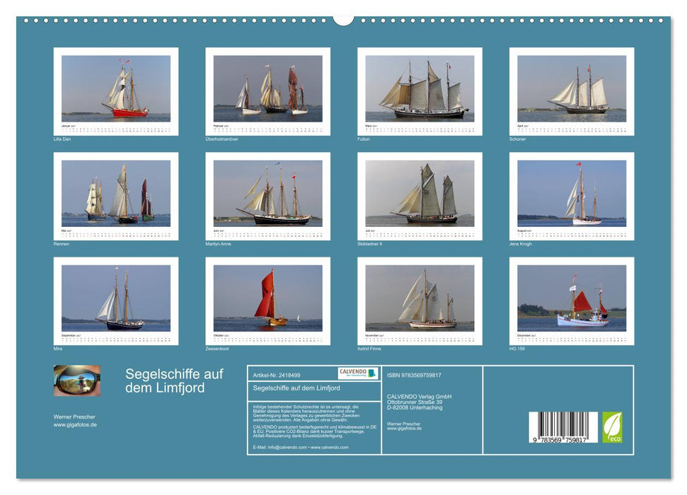 Segelschiffe auf dem Limfjord (CALVENDO Premium Wandkalender 2027)