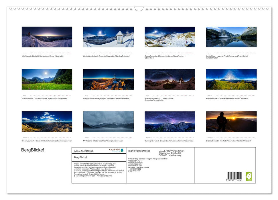 BergBlicke! (CALVENDO Wandkalender 2027)
