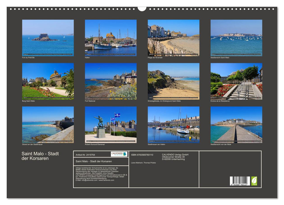 Saint Malo - Stadt der Korsaren (CALVENDO Wandkalender 2027)