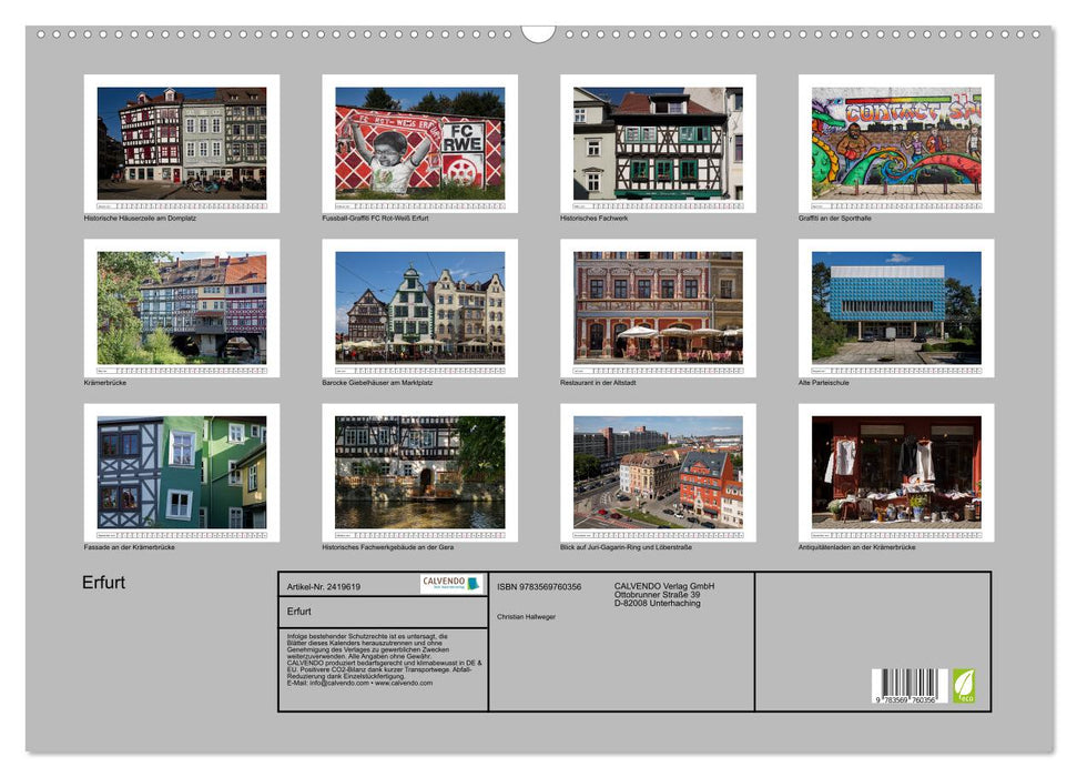 Erfurt (CALVENDO Wandkalender 2027)