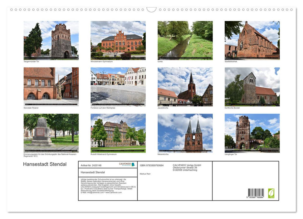 Hansestadt Stendal (CALVENDO Wandkalender 2027)