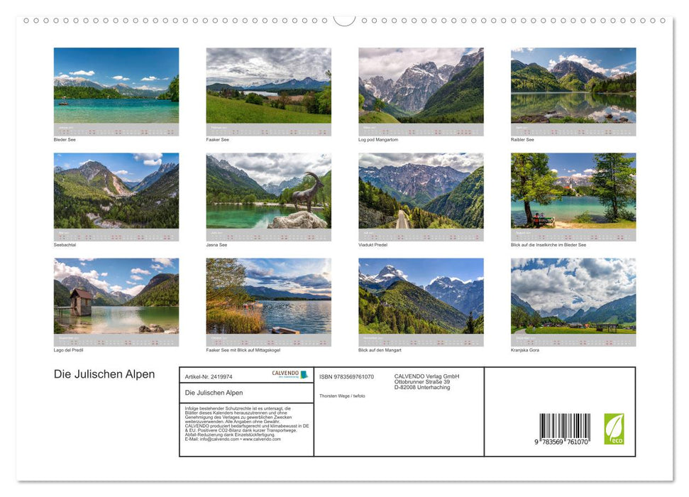 Die Julischen Alpen (CALVENDO Premium Wandkalender 2027)