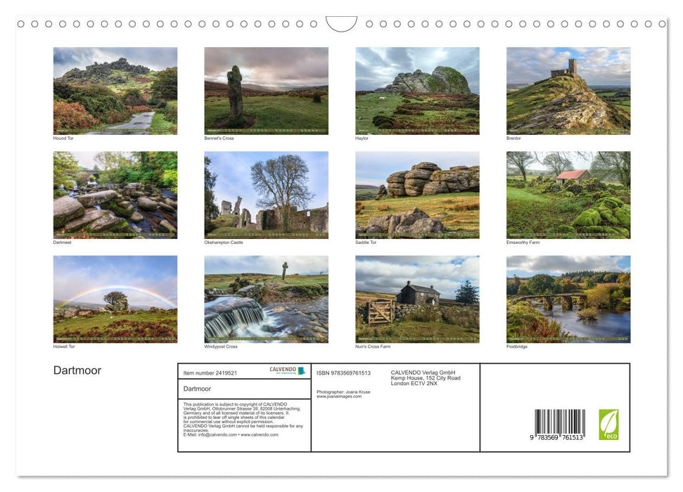 Dartmoor (CALVENDO Monthly Calendar 2027)