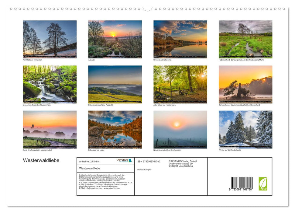 Westerwaldliebe (CALVENDO Premium Wandkalender 2027)