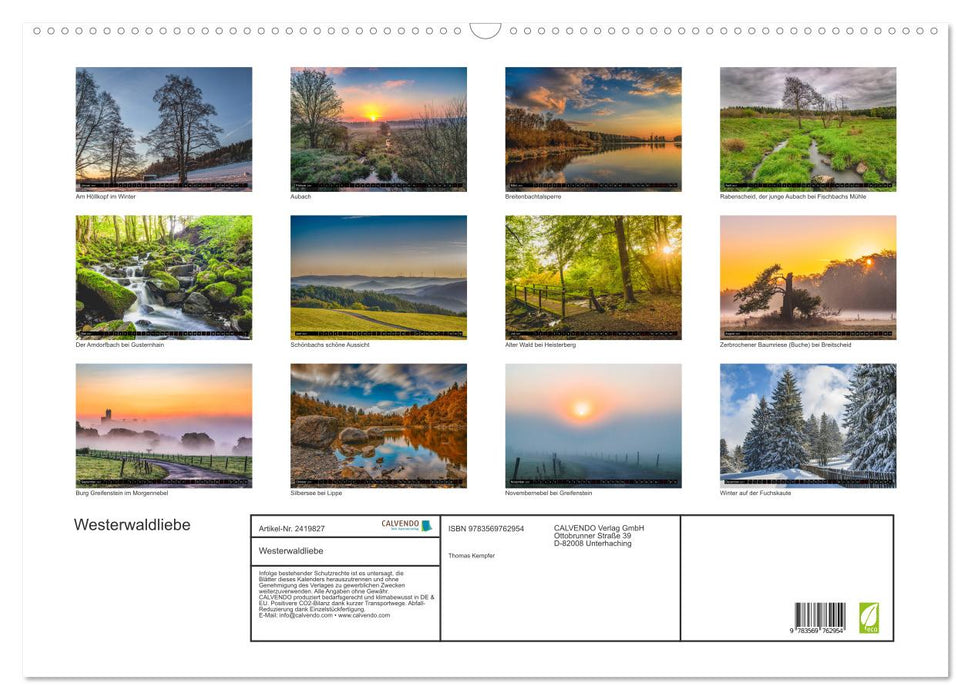 Westerwaldliebe (CALVENDO Wandkalender 2027)