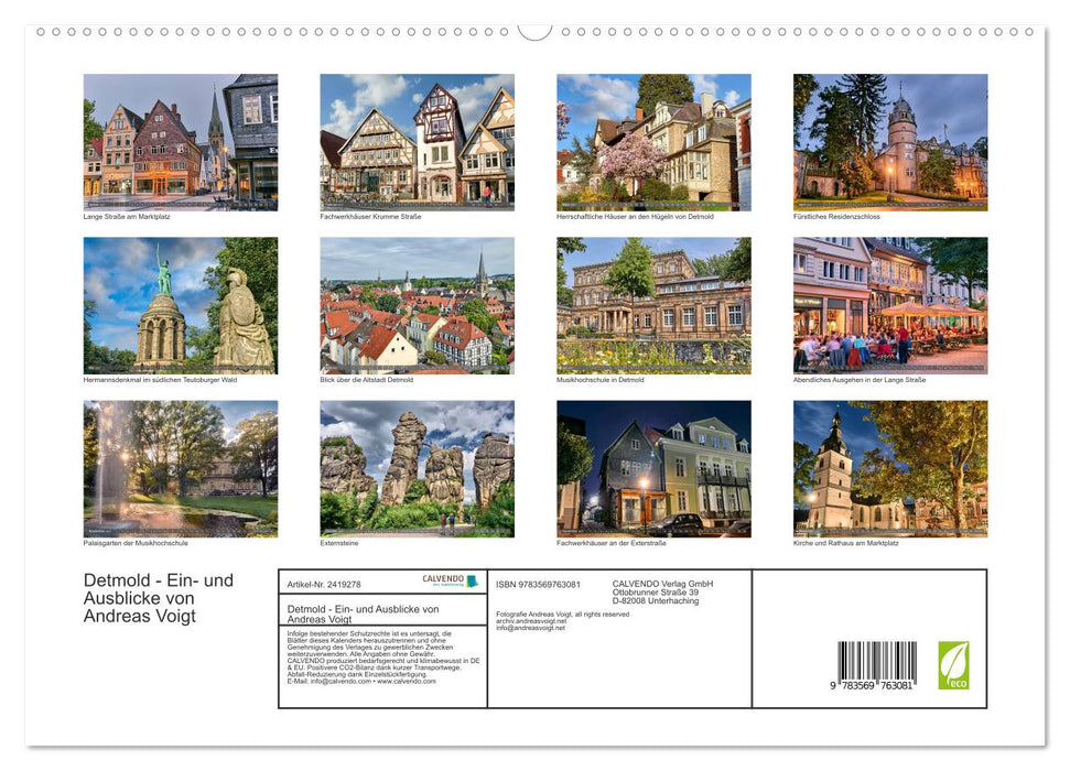 Detmold - Ein- und Ausblicke von Andreas Voigt (CALVENDO Premium Wandkalender 2027)