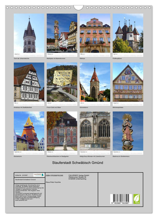Stauferstadt Schwäbisch Gmünd (CALVENDO Wandkalender 2027)