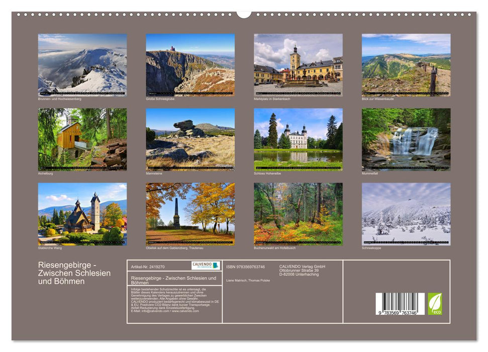 Riesengebirge - Zwischen Schlesien und Böhmen (CALVENDO Premium Wandkalender 2027)