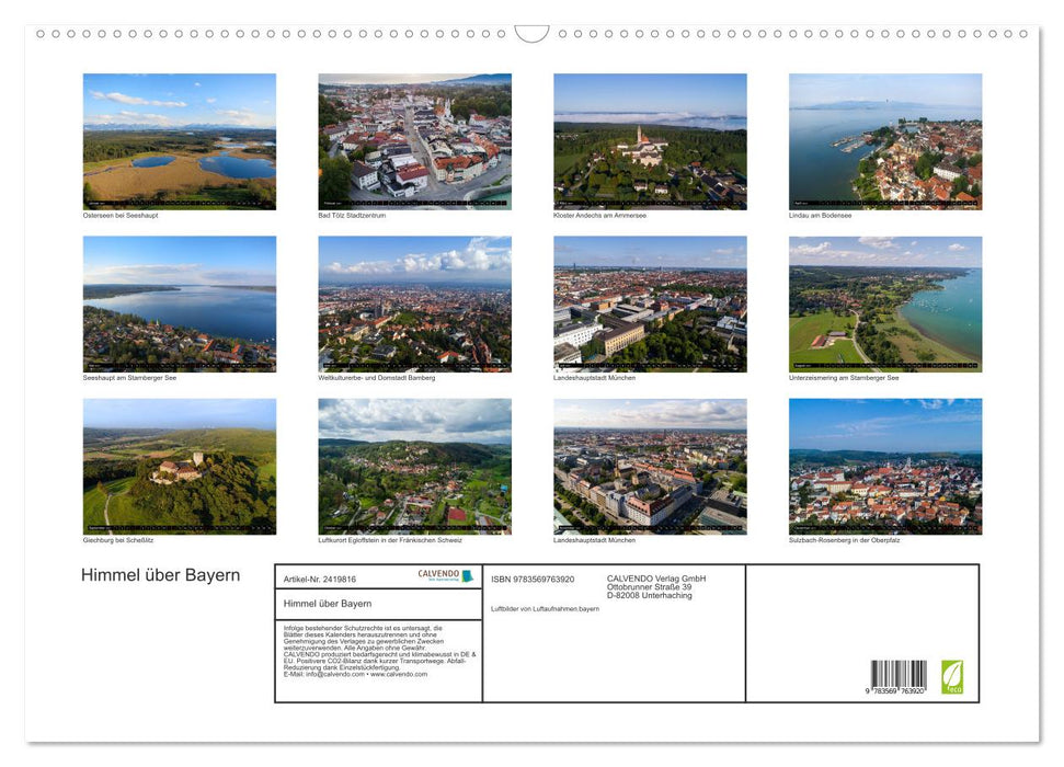 Himmel über Bayern (CALVENDO Wandkalender 2027)