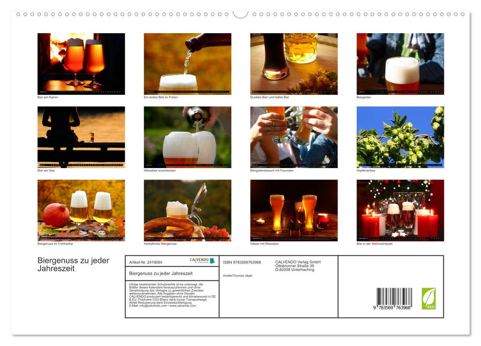 Biergenuss zu jeder Jahreszeit (CALVENDO Premium Wandkalender 2027)