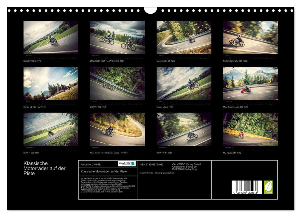 Klassische Motorräder auf der Piste (CALVENDO Wandkalender 2027)