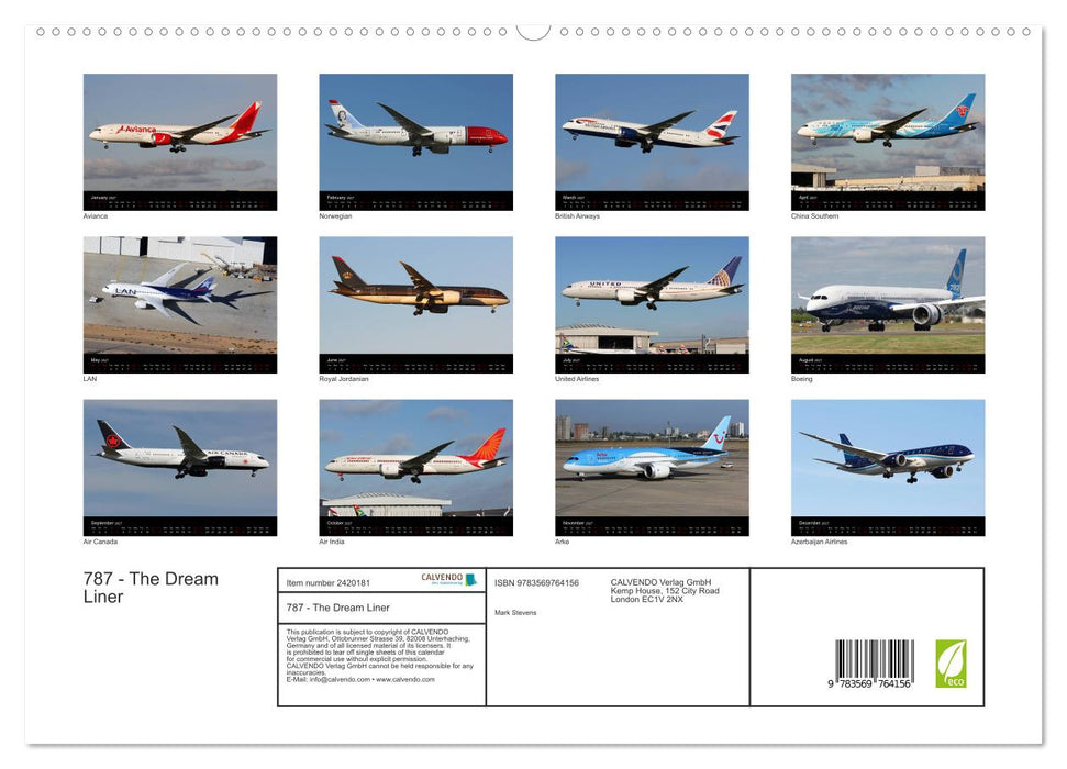 787 - The Dream Liner (CALVENDO Premium-Calendar 2027)