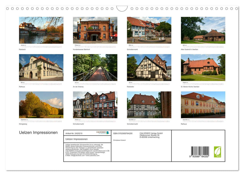 Uelzen Impressionen (CALVENDO Wandkalender 2027)