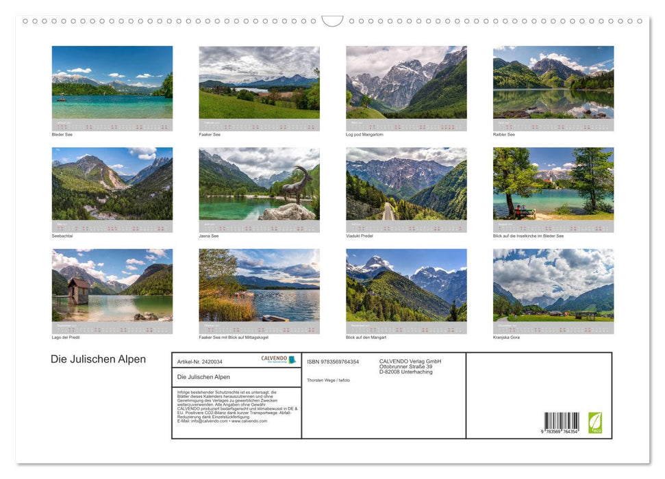 Die Julischen Alpen (CALVENDO Wandkalender 2027)