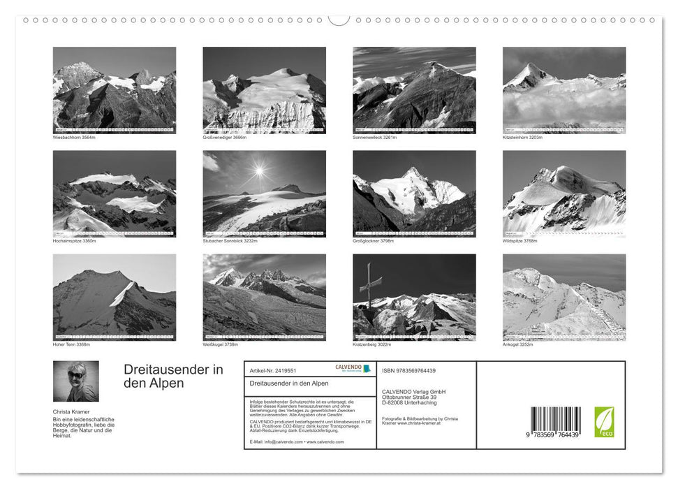 Dreitausender in den Alpen (CALVENDO Premium Wandkalender 2027)