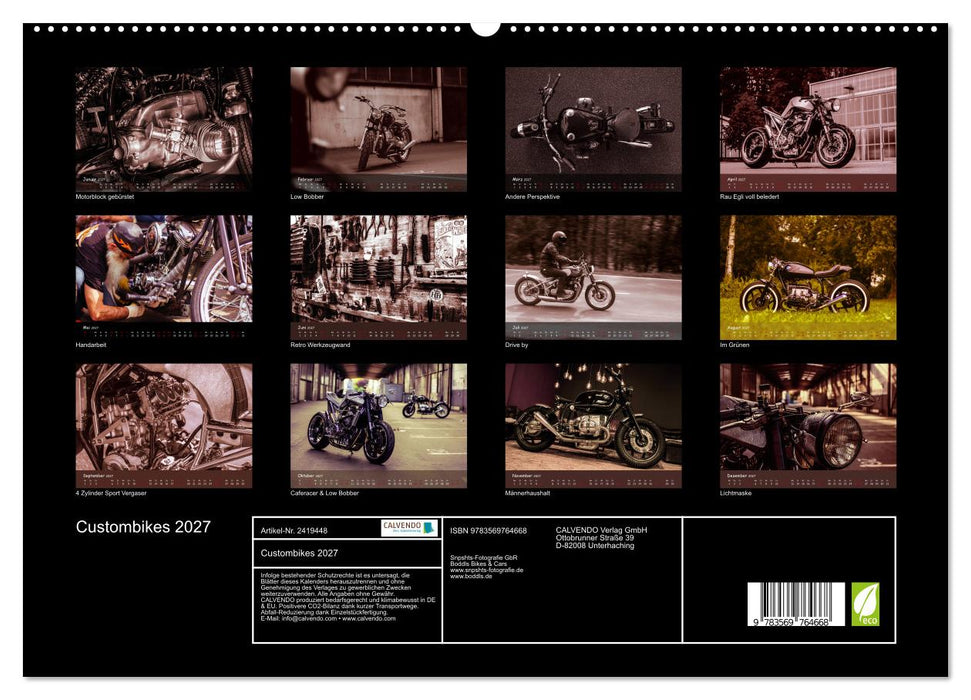 Custombikes 2027 (CALVENDO Premium Wandkalender 2027)