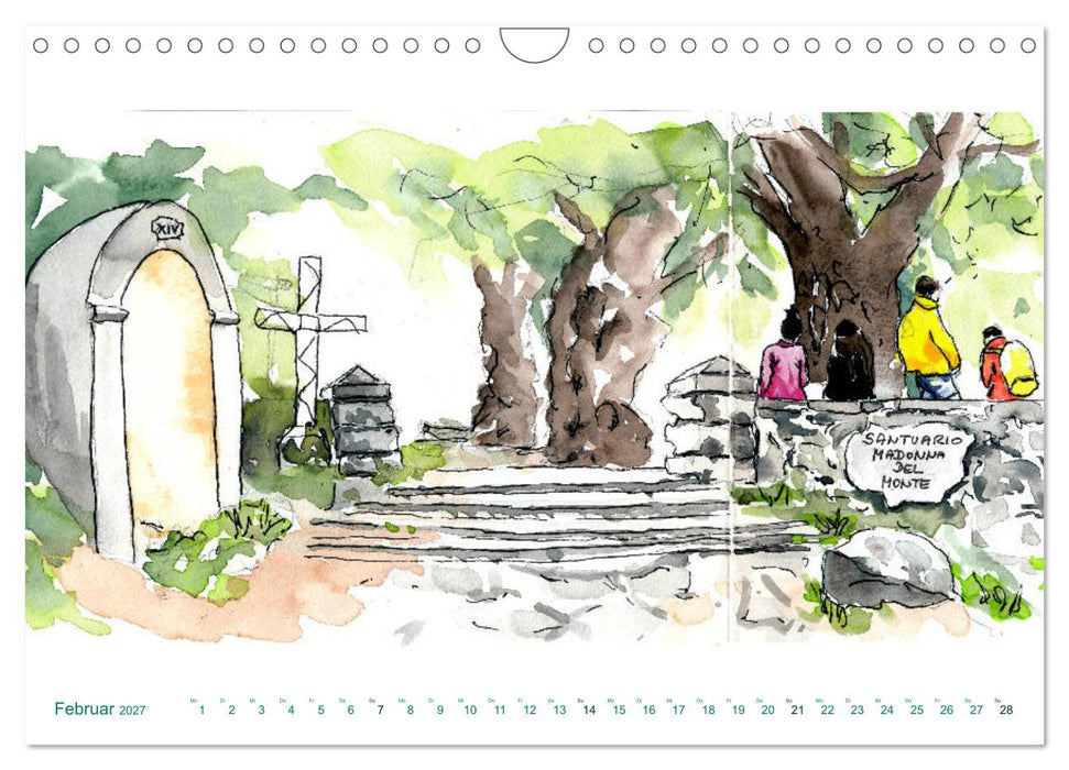 Toskana-Insel Elba - Aquarellskizzen (CALVENDO Wandkalender 2027)