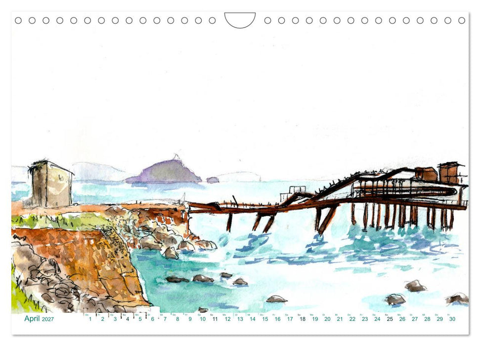 Toskana-Insel Elba - Aquarellskizzen (CALVENDO Wandkalender 2027)
