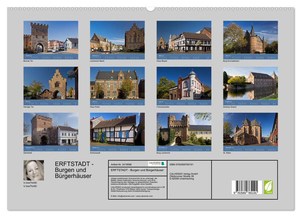ERFTSTADT - Burgen und Bürgerhäuser (CALVENDO Premium Wandkalender 2027)