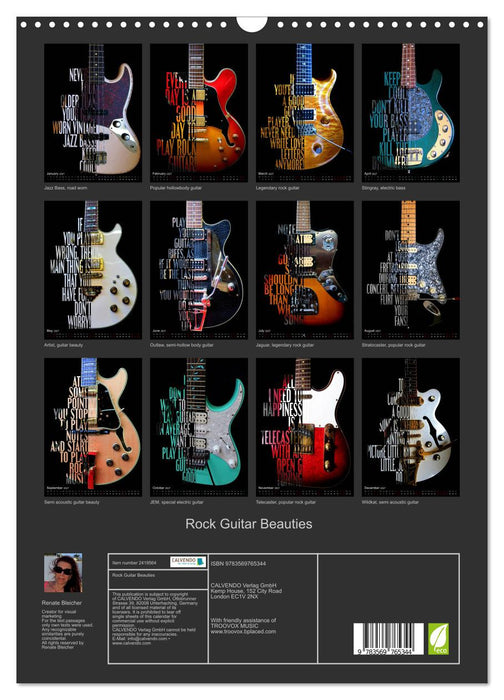 Rock Guitar Beauties (CALVENDO Monthly Calendar 2027)