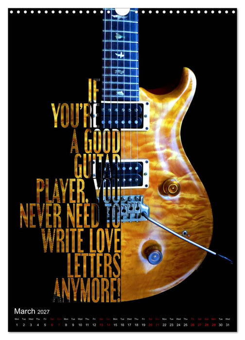 Rock Guitar Beauties (CALVENDO Monthly Calendar 2027)