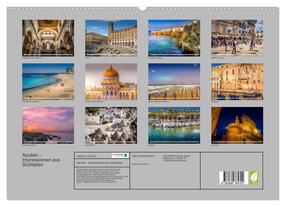 Apulien - Impressionen aus Süditalien (CALVENDO Premium Wandkalender 2027)