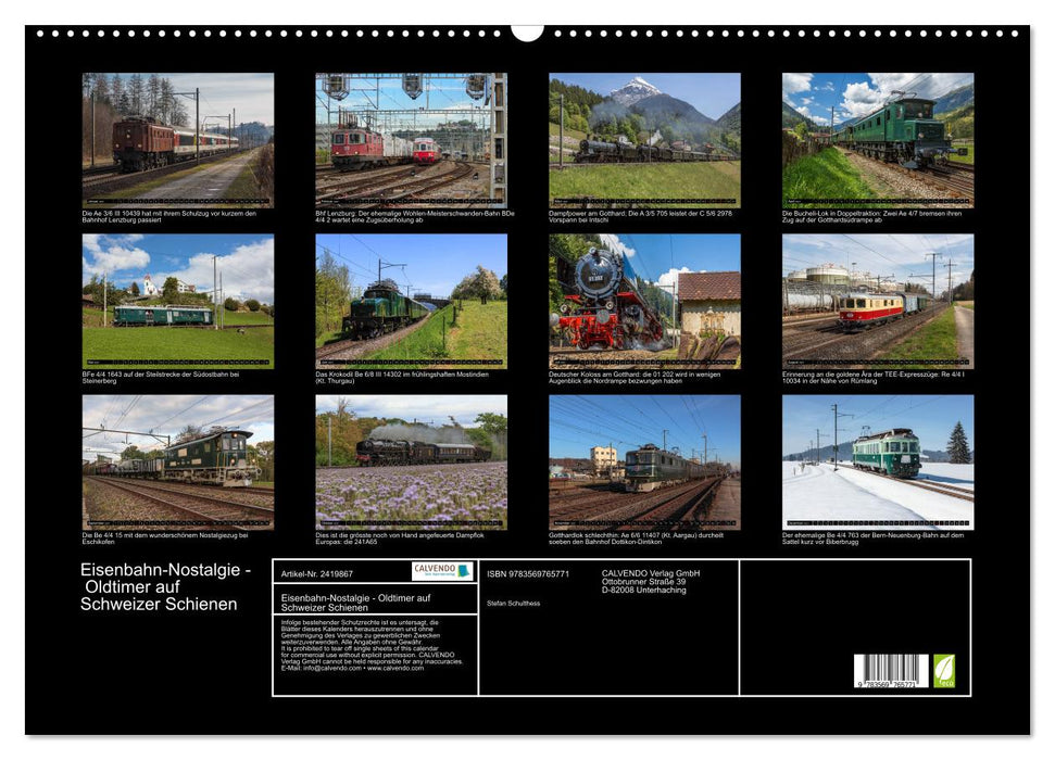 Eisenbahn-Nostalgie - Oldtimer auf Schweizer Schienen (CALVENDO Wandkalender 2027)
