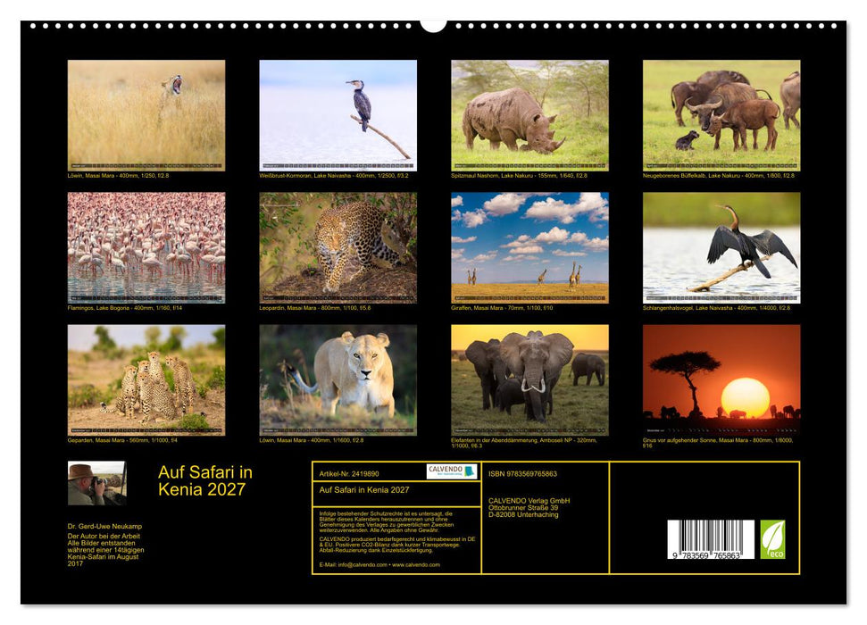 Auf Safari in Kenia 2027 (CALVENDO Premium Wandkalender 2027)