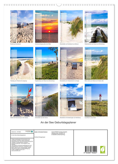 An der See Geburtstagsplaner (CALVENDO Premium Wandkalender 2027)