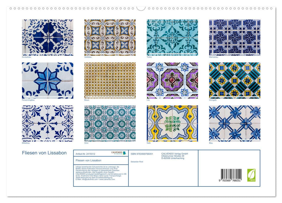 Fliesen von Lissabon (CALVENDO Premium Wandkalender 2027)