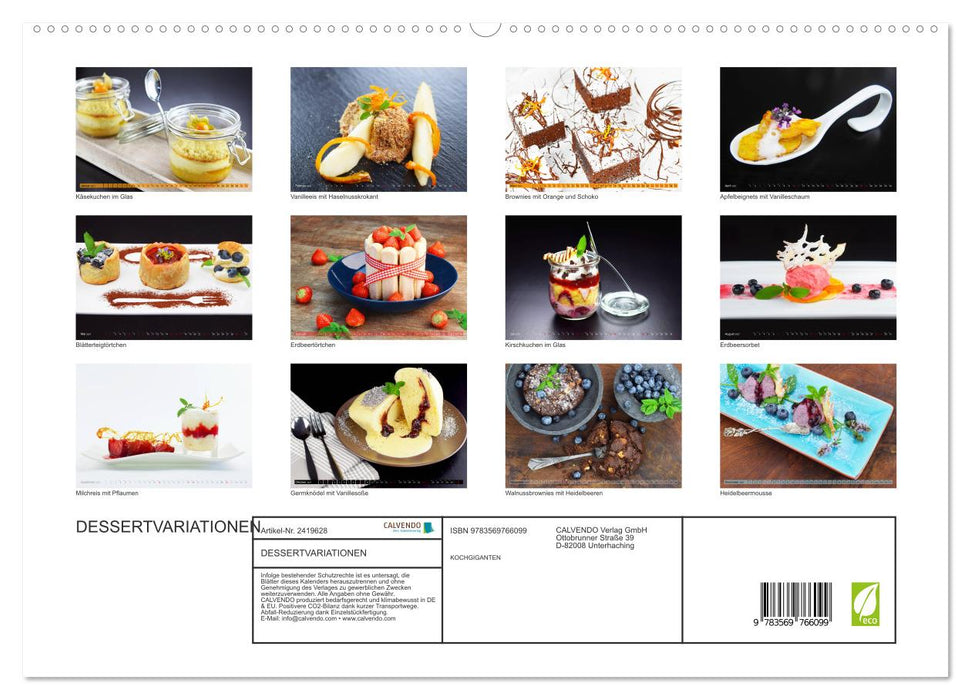 DESSERTVARIATIONEN (CALVENDO Premium Wandkalender 2027)