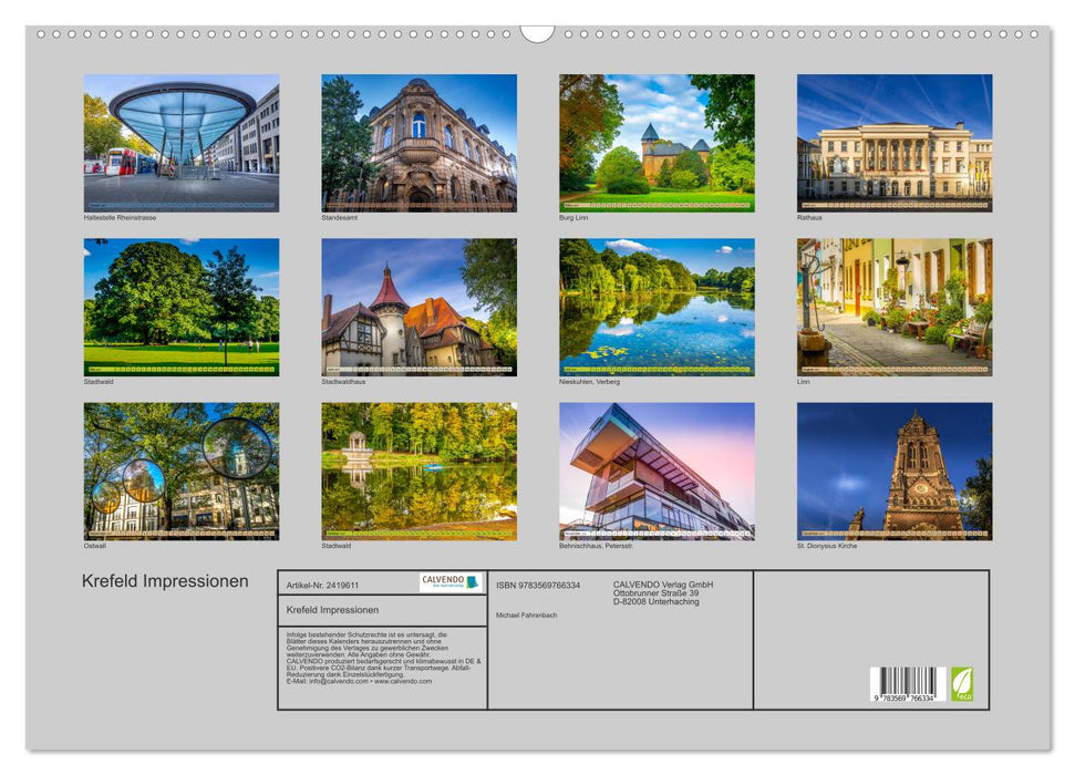 Krefeld Impressionen (CALVENDO Wandkalender 2027)