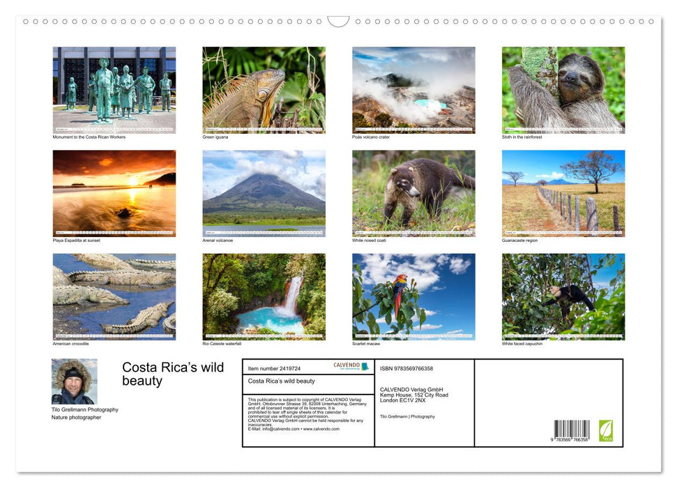 Costa Rica’s wild beauty (CALVENDO Monthly Calendar 2027)