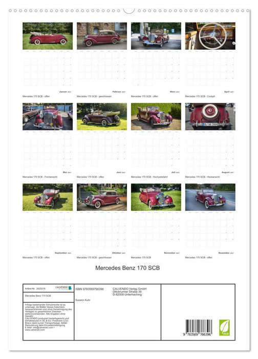 Mercedes Benz 170 SCB (CALVENDO Premium Wandkalender 2027)
