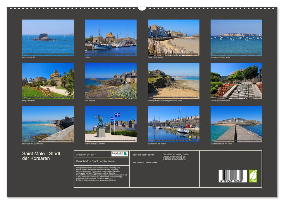 Saint Malo - Stadt der Korsaren (CALVENDO Premium Wandkalender 2027)