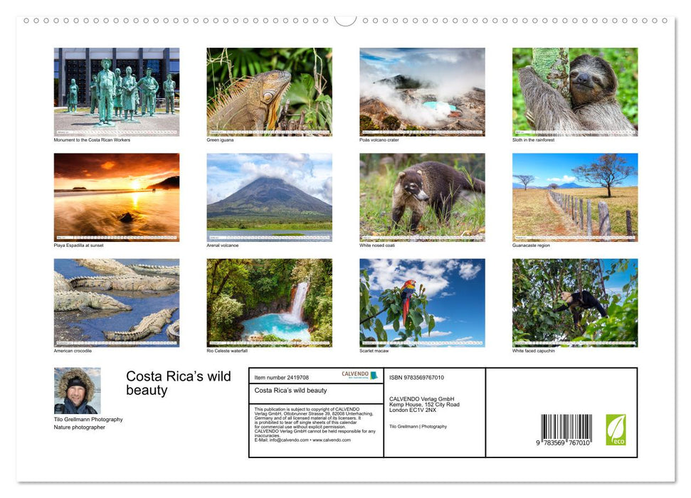 Costa Rica’s wild beauty (CALVENDO Premium-Calendar 2027)