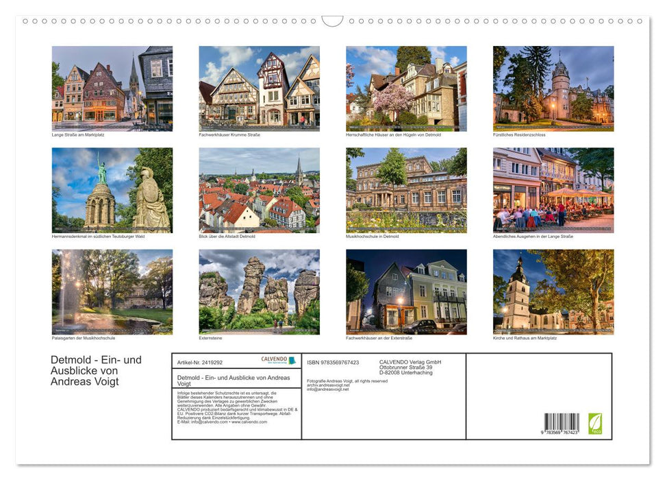 Detmold - Ein- und Ausblicke von Andreas Voigt (CALVENDO Wandkalender 2027)