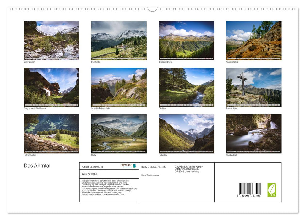 Das Ahrntal (CALVENDO Premium Wandkalender 2027)