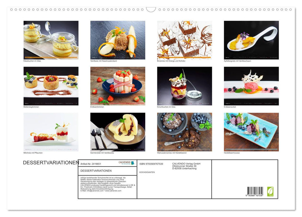 DESSERTVARIATIONEN (CALVENDO Wandkalender 2027)