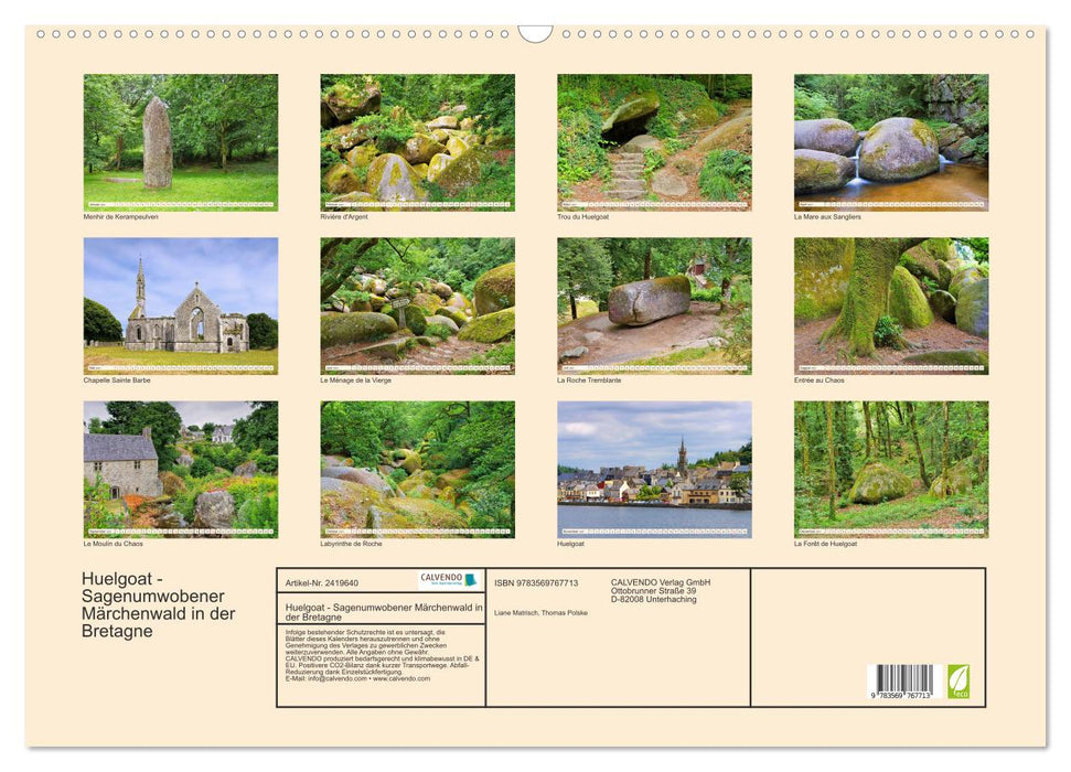 Huelgoat - Sagenumwobener Märchenwald in der Bretagne (CALVENDO Wandkalender 2027)