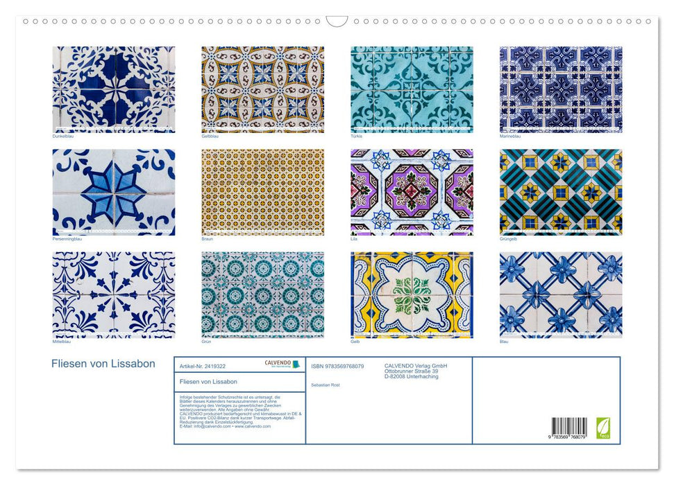 Fliesen von Lissabon (CALVENDO Wandkalender 2027)