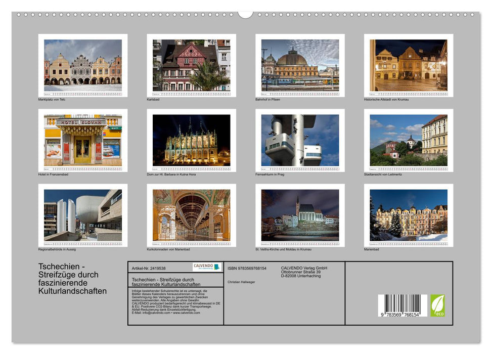 Tschechien - Streifzüge durch faszinierende Kulturlandschaften (CALVENDO Premium Wandkalender 2027)