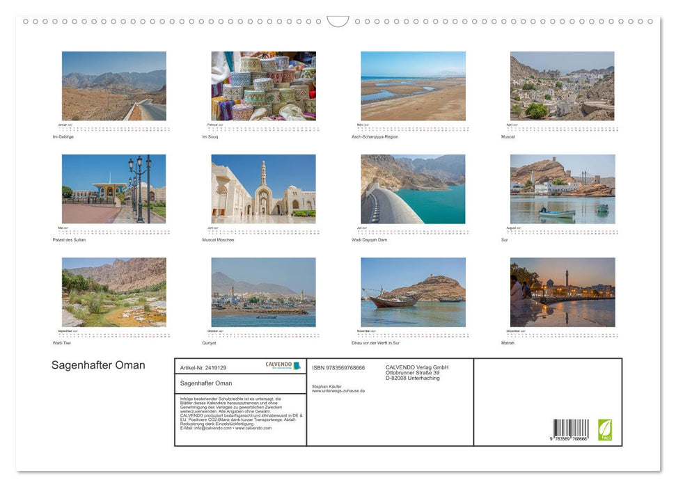 Sagenhafter Oman (CALVENDO Wandkalender 2027)