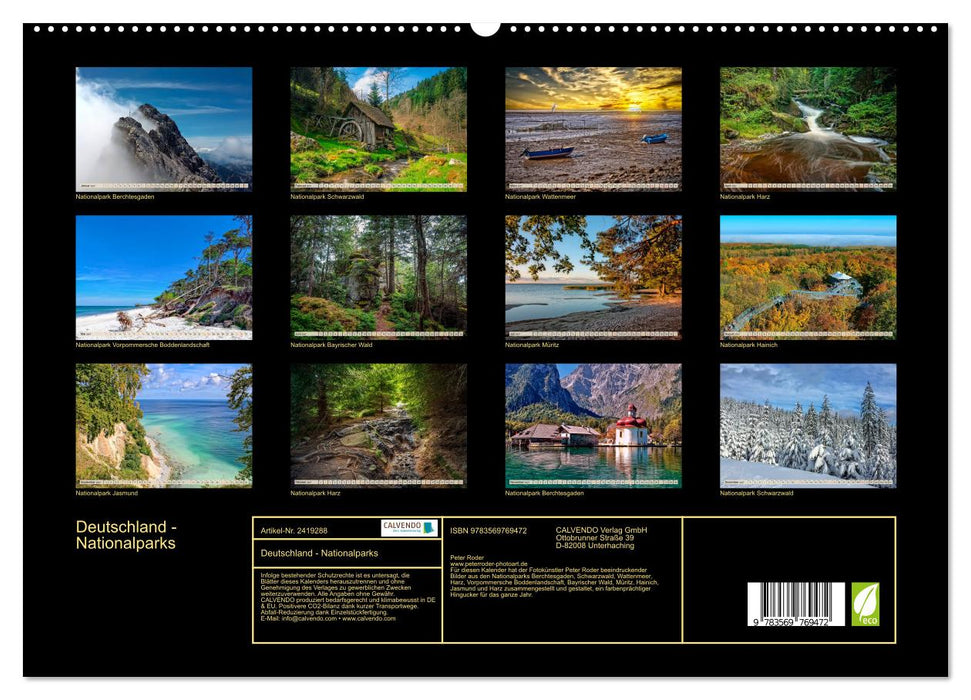 Deutschland - Nationalparks (CALVENDO Premium Wandkalender 2027)